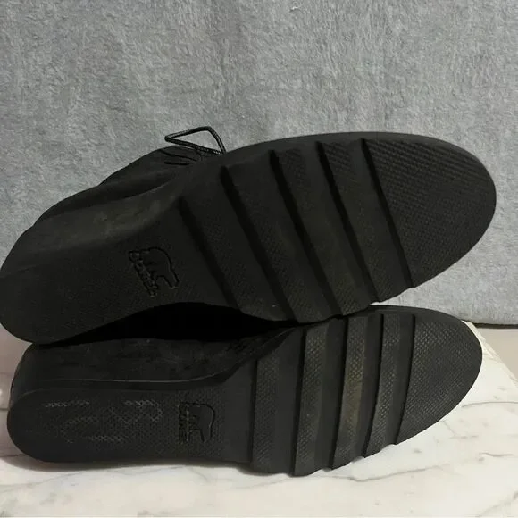 Sorel Tornado Wedge Booties Lace Up Warm Duck Boot Black‎ Women’s 8.5 - Picture 9 of 11